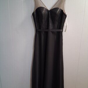 Austin & Justin Bridesmaid Dress NWT  size 14 Black/Black Sequin Top